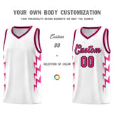 Custom White Side Lightning Pattern Sports Uniform Basketball Jersey