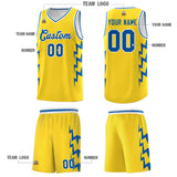 Custom Gold Side Lightning Pattern Sports Uniform Basketball Jersey