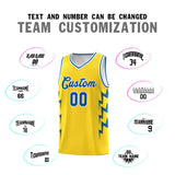 Custom Gold Side Lightning Pattern Sports Uniform Basketball Jersey