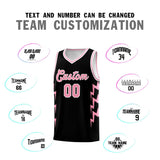 Custom Black Side Lightning Pattern Sports Uniform Basketball Jersey
