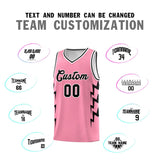Custom Light Pink Side Lightning Pattern Sports Uniform Basketball Jersey