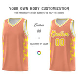 Custom Orange Side Lightning Pattern Sports Uniform Basketball Jersey