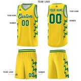 Custom Gold Side Lightning Pattern Sports Uniform Basketball Jersey