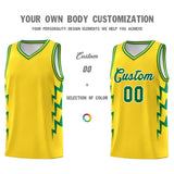 Custom Gold Side Lightning Pattern Sports Uniform Basketball Jersey