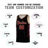 Custom Black Side Lightning Pattern Sports Uniform Basketball Jersey