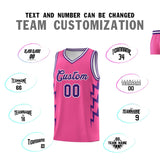 Custom Pink Side Lightning Pattern Sports Uniform Basketball Jersey