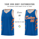 Custom Royal Side Lightning Pattern Sports Uniform Basketball Jersey