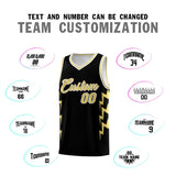 Custom Black Side Lightning Pattern Sports Uniform Basketball Jersey