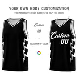 Custom Black Side Lightning Pattern Sports Uniform Basketball Jersey