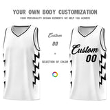 Custom White Side Lightning Pattern Sports Uniform Basketball Jersey