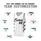 Custom White Side Lightning Pattern Sports Uniform Basketball Jersey