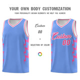 Custom Light Blue Side Lightning Pattern Sports Uniform Basketball Jersey