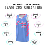Custom Light Blue Side Lightning Pattern Sports Uniform Basketball Jersey