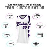 Custom White Side Lightning Pattern Sports Uniform Basketball Jersey