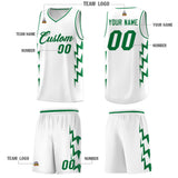 Custom White Side Lightning Pattern Sports Uniform Basketball Jersey