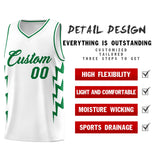 Custom White Side Lightning Pattern Sports Uniform Basketball Jersey