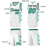 Custom White Side Lightning Pattern Sports Uniform Basketball Jersey
