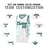 Custom White Side Lightning Pattern Sports Uniform Basketball Jersey