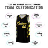 Custom Black Side Lightning Pattern Sports Uniform Basketball Jersey