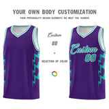 Custom Purple Side Lightning Pattern Sports Uniform Basketball Jersey