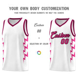 Custom White Side Lightning Pattern Sports Uniform Basketball Jersey