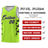 Custom Neon Green Side Lightning Pattern Sports Uniform Basketball Jersey