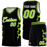 Custom Black Side Lightning Pattern Sports Uniform Basketball Jersey
