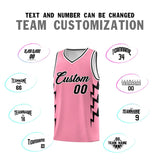 Custom Light Pink Side Lightning Pattern Sports Uniform Basketball Jersey