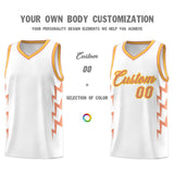 Custom White Side Lightning Pattern Sports Uniform Basketball Jersey