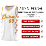 Custom White Side Lightning Pattern Sports Uniform Basketball Jersey