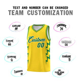 Custom Gold Side Lightning Pattern Sports Uniform Basketball Jersey