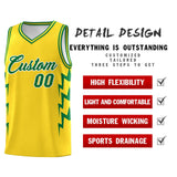 Custom Gold Side Lightning Pattern Sports Uniform Basketball Jersey