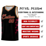 Custom Black Side Lightning Pattern Sports Uniform Basketball Jersey