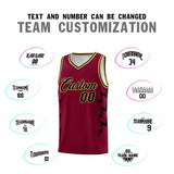 Custom Crimson Side Lightning Pattern Sports Uniform Basketball Jersey