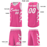 Custom Pink Side Lightning Pattern Sports Uniform Basketball Jersey
