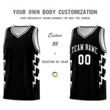Custom Black Side Lightning Pattern Sports Uniform Basketball Jersey