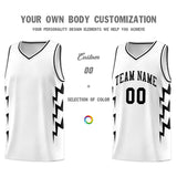 Custom White Side Lightning Pattern Sports Uniform Basketball Jersey