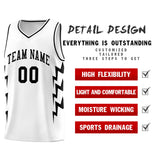 Custom White Side Lightning Pattern Sports Uniform Basketball Jersey