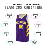 Custom Purple Side Lightning Pattern Sports Uniform Basketball Jersey