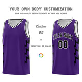 Custom Purple Side Lightning Pattern Sports Uniform Basketball Jersey
