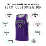 Custom Purple Side Lightning Pattern Sports Uniform Basketball Jersey