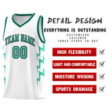 Custom White Side Lightning Pattern Sports Uniform Basketball Jersey