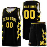 Custom Black Side Lightning Pattern Sports Uniform Basketball Jersey