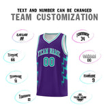 Custom Purple Side Lightning Pattern Sports Uniform Basketball Jersey