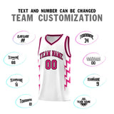 Custom White Side Lightning Pattern Sports Uniform Basketball Jersey