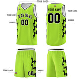 Custom Neon Green Side Lightning Pattern Sports Uniform Basketball Jersey