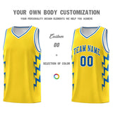 Custom Gold Side Lightning Pattern Sports Uniform Basketball Jersey
