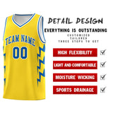 Custom Gold Side Lightning Pattern Sports Uniform Basketball Jersey