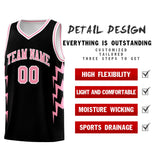 Custom Black Side Lightning Pattern Sports Uniform Basketball Jersey