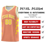 Custom Orange Side Lightning Pattern Sports Uniform Basketball Jersey